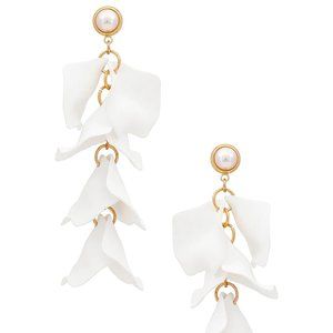 NEW SHASHI Bougainvillea Earrings in White Gold Floral Flower Pearl Hanging